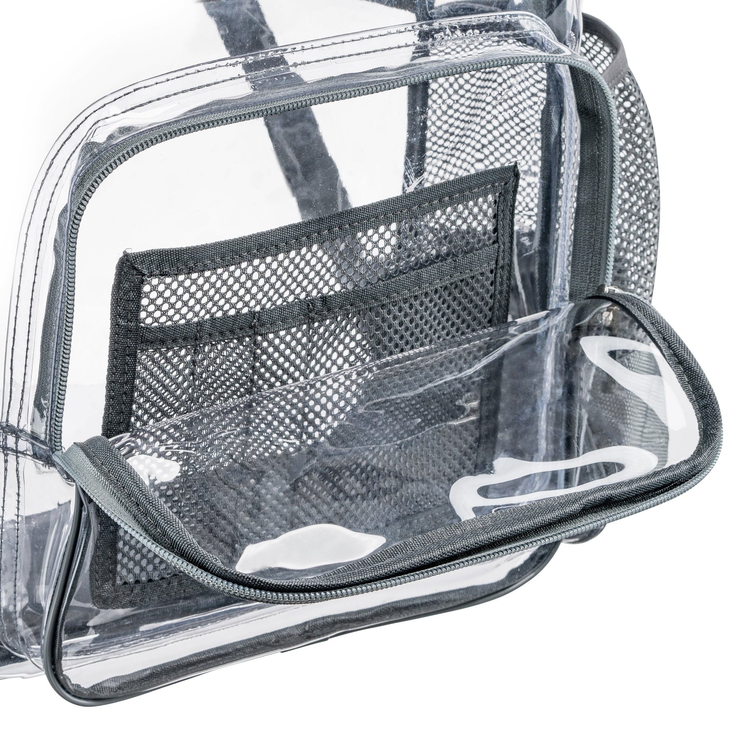 Heavy Duty Clear Backpack With Mesh Organizer (Medium)