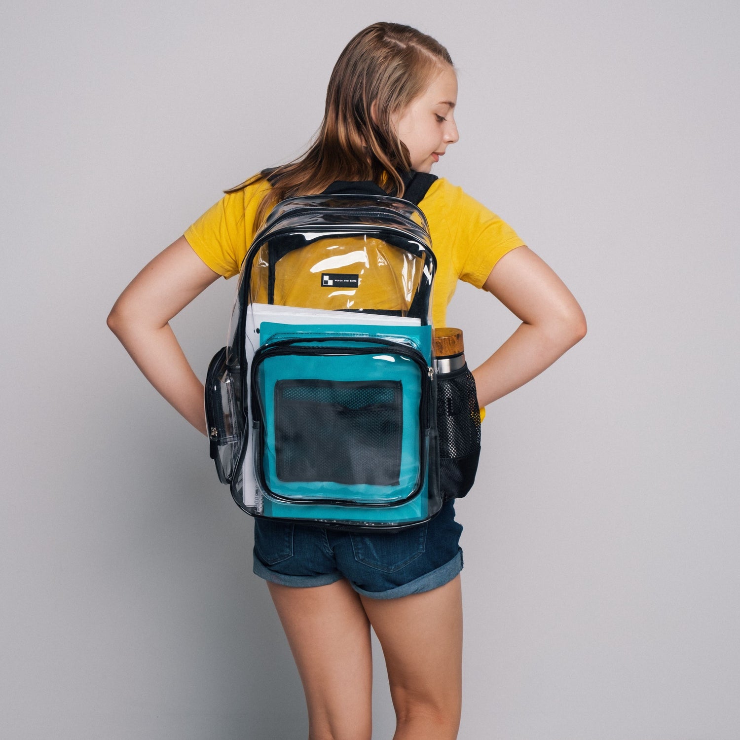 AMERICAN HERITAGE SCHOOL DISTRICT EXCLUSIVE | Heavy Duty Clear Backpack With Mesh Organizer - Large