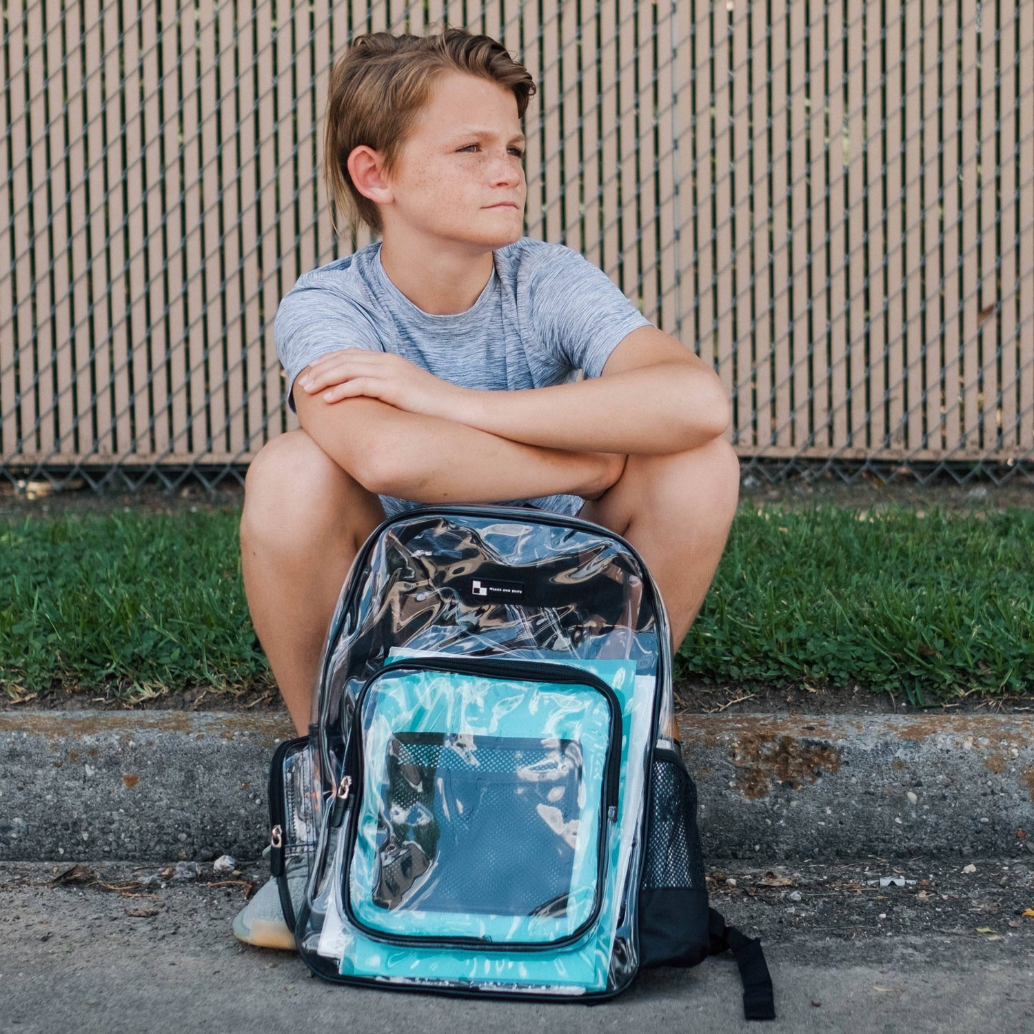 Heavy Duty Clear Backpack With Mesh Organizer - Large
