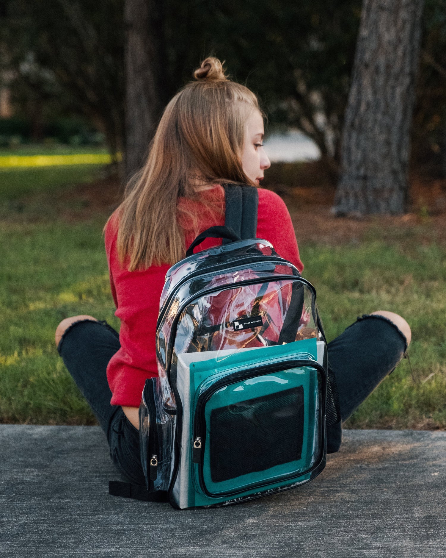 AMERICAN HERITAGE SCHOOL DISTRICT EXCLUSIVE | Heavy Duty Clear Backpack With Mesh Organizer - Large