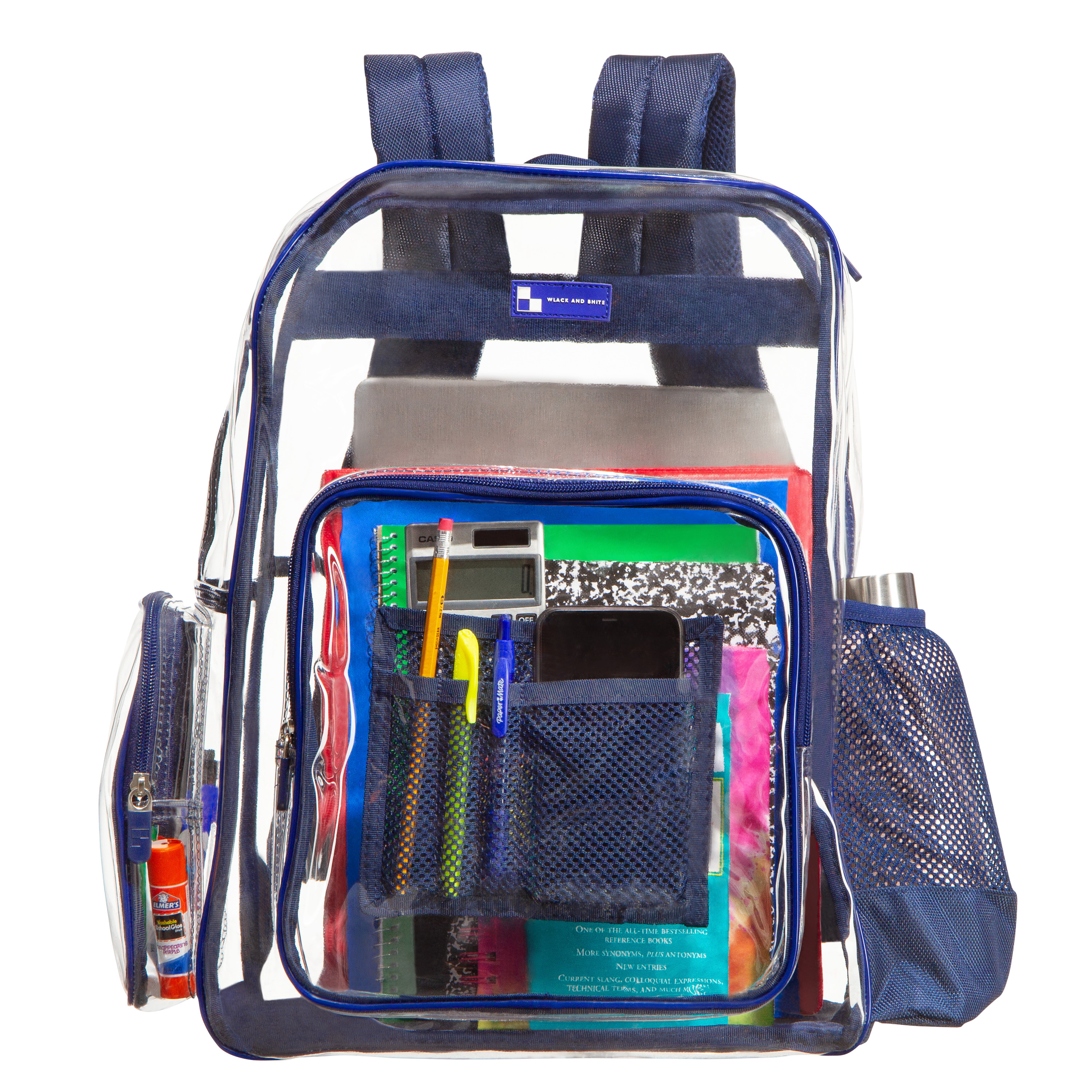 Blue top clear backpack