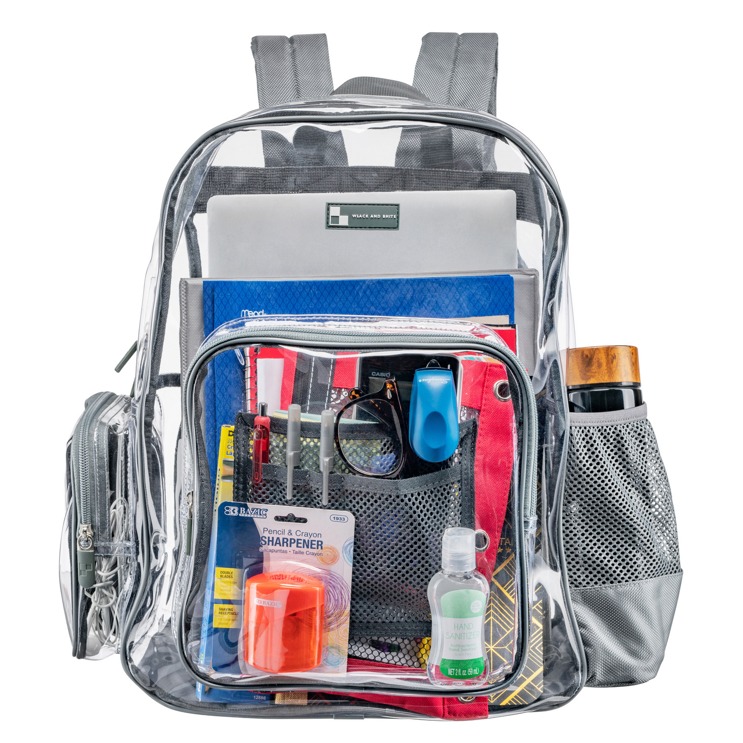 AMERICAN HERITAGE SCHOOL DISTRICT EXCLUSIVE | Heavy Duty Clear Backpack With Mesh Organizer (Medium)