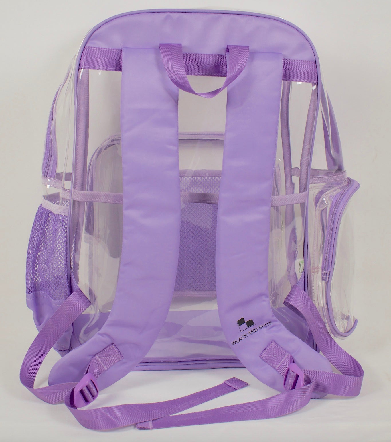 Heavy Duty Clear Backpack With Mesh Organizer (Lilac Haze, Large)
