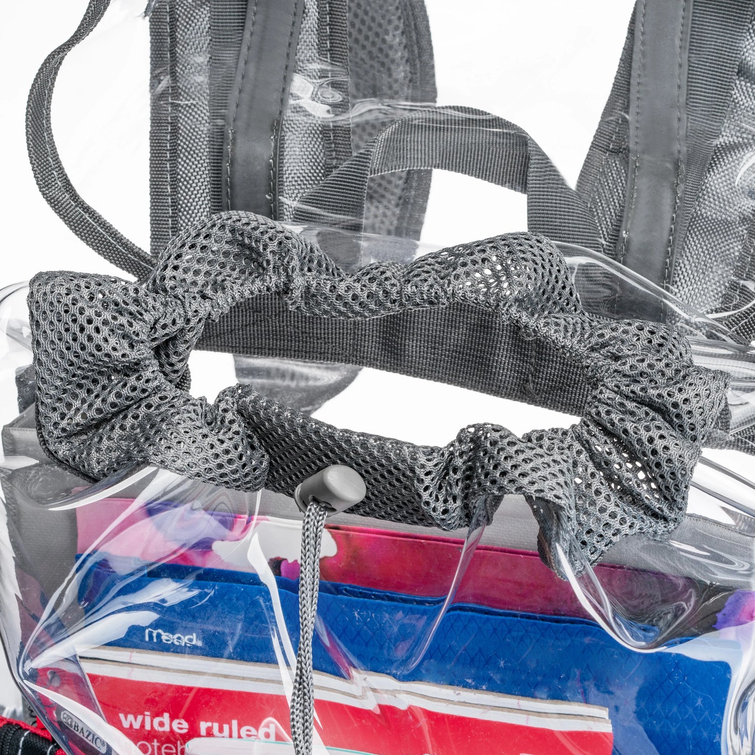 HFBC- Heavy Duty Clear Backpack / Urban Knapsack With Front And Side Pouches - Large