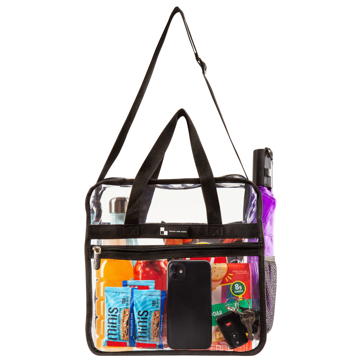 Heavy Duty Clear Stadium Approved Bags/ Lunch Tote, Clear Messenger Bags - Large