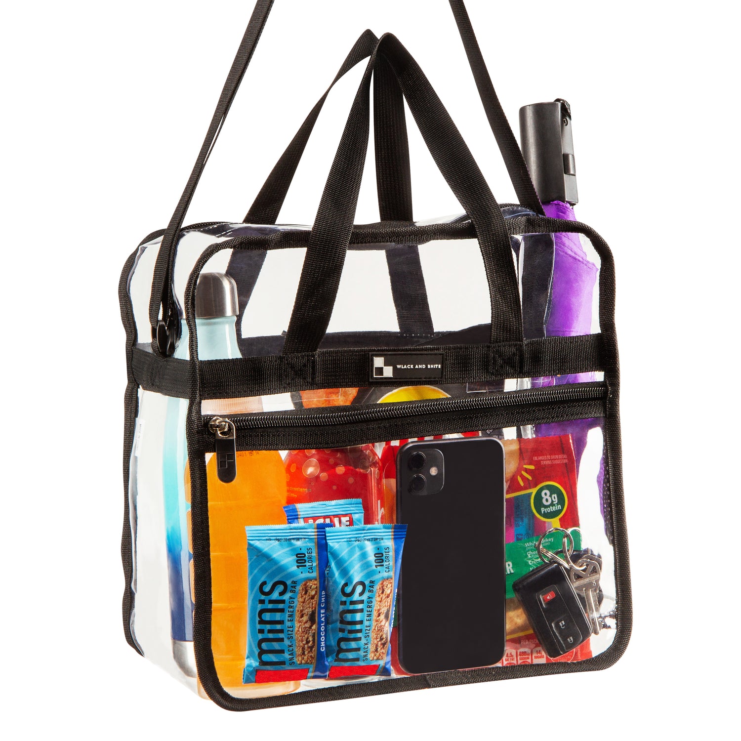 Heavy Duty Clear Stadium Approved Bags/ Lunch Tote, Clear Messenger Bags - Large