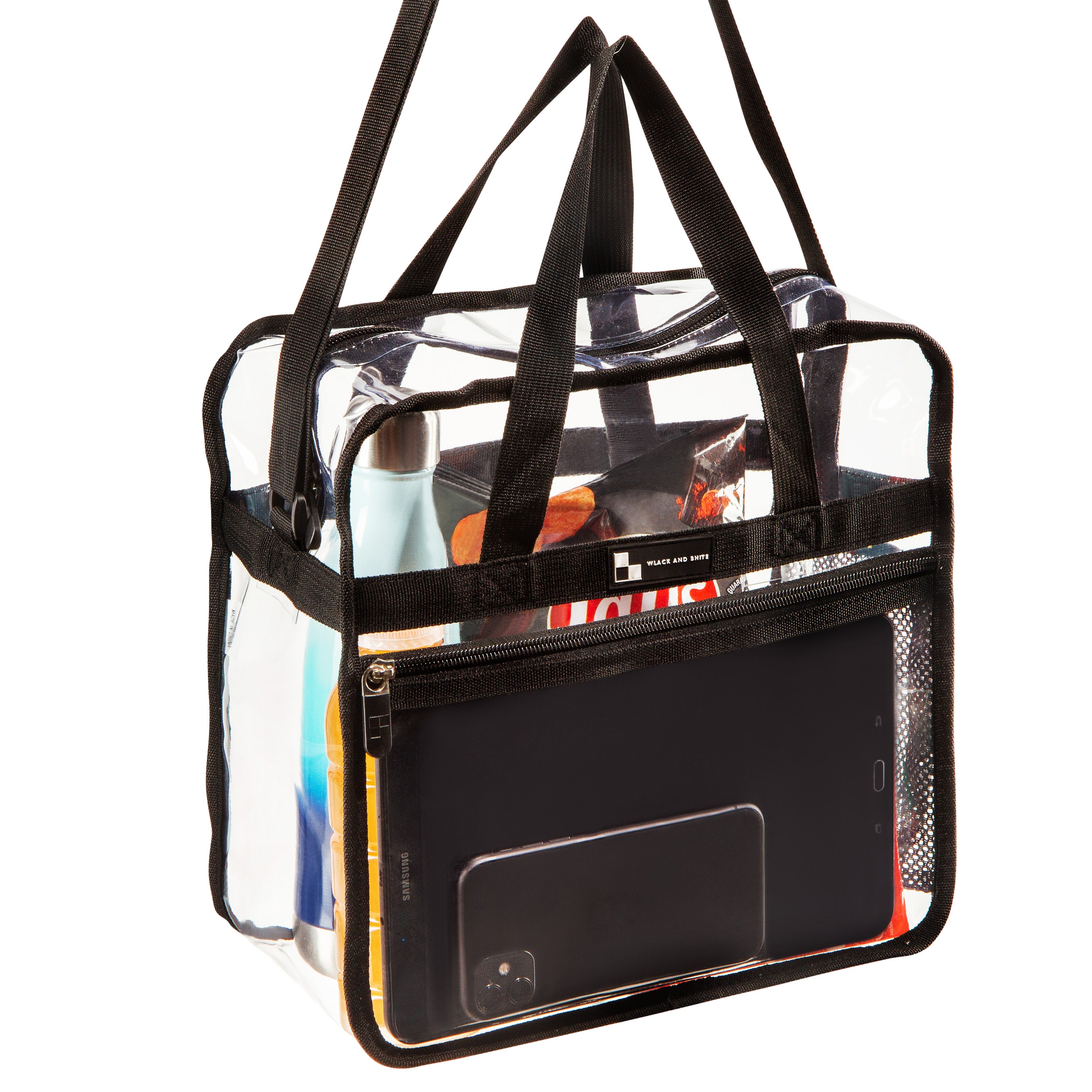 Stadium Compliant Tote Heavy Duty Clear Messenger Bag - See Through Tote For Stadium Events & Security Transparent Messenger Tote Stadium Compliant Security