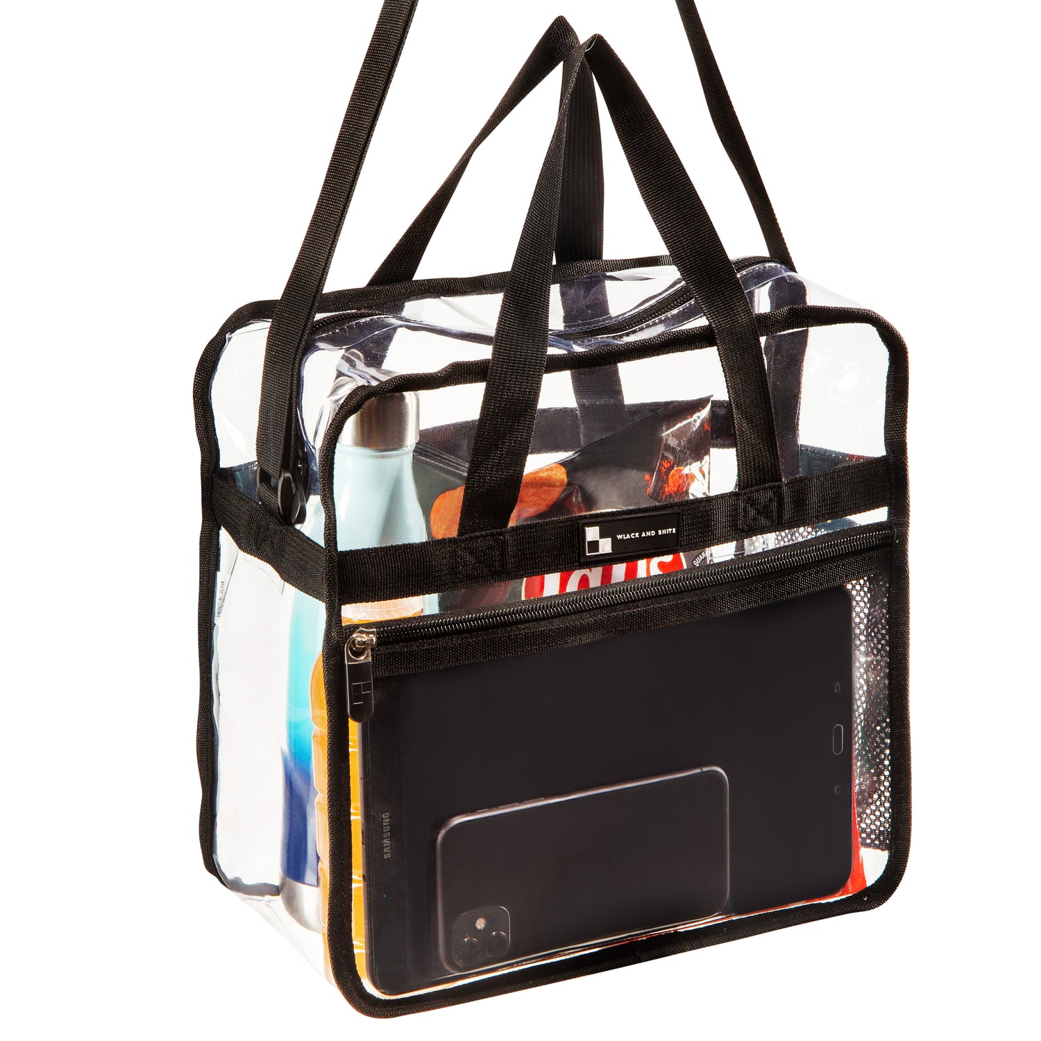 Heavy Duty Clear Stadium Approved Bags/ Lunch Tote, Clear Messenger Bags - Large