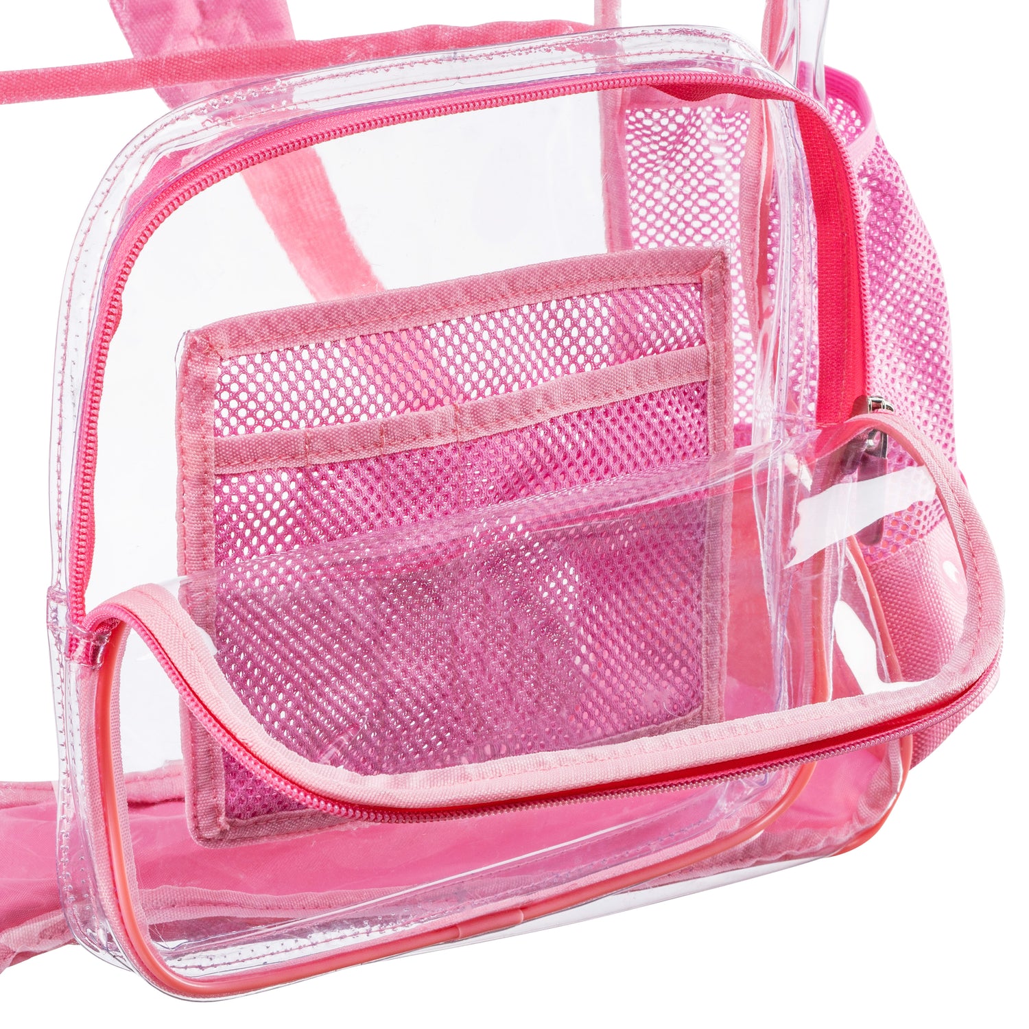 Heavy Duty Clear Backpack With Mesh Organizer (Medium)