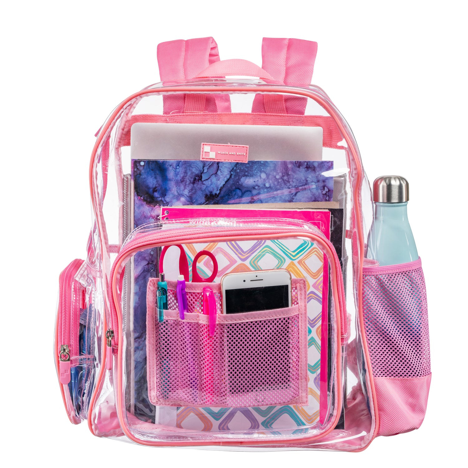 Heavy Duty Clear Backpack With Mesh Organizer (Medium)