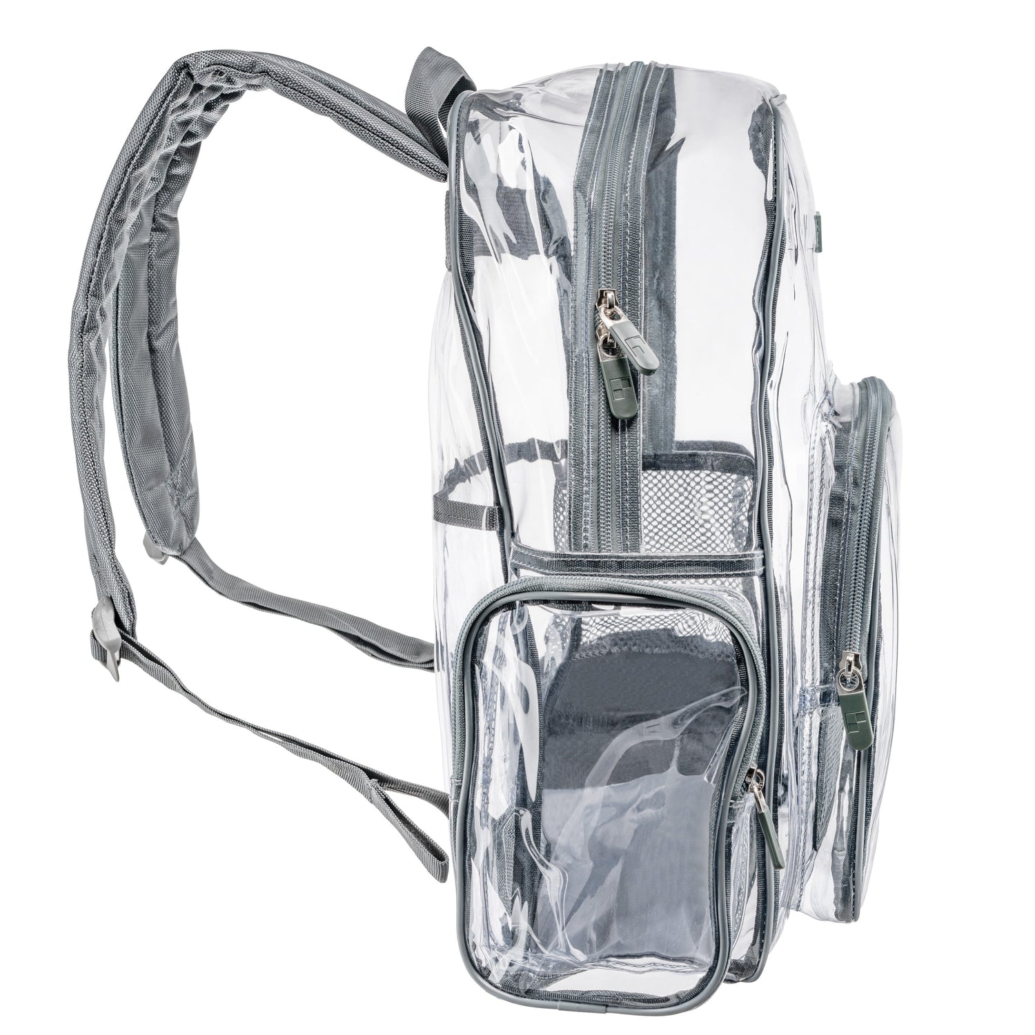 Heavy Duty Clear Backpack With Mesh Organizer (Large)