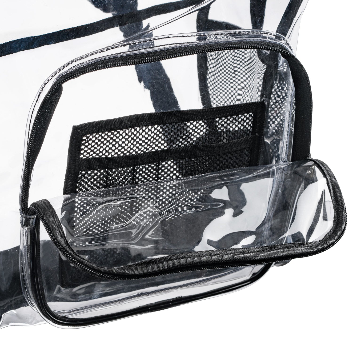 Heavy Duty Clear Backpack With Mesh Organizer (Large)