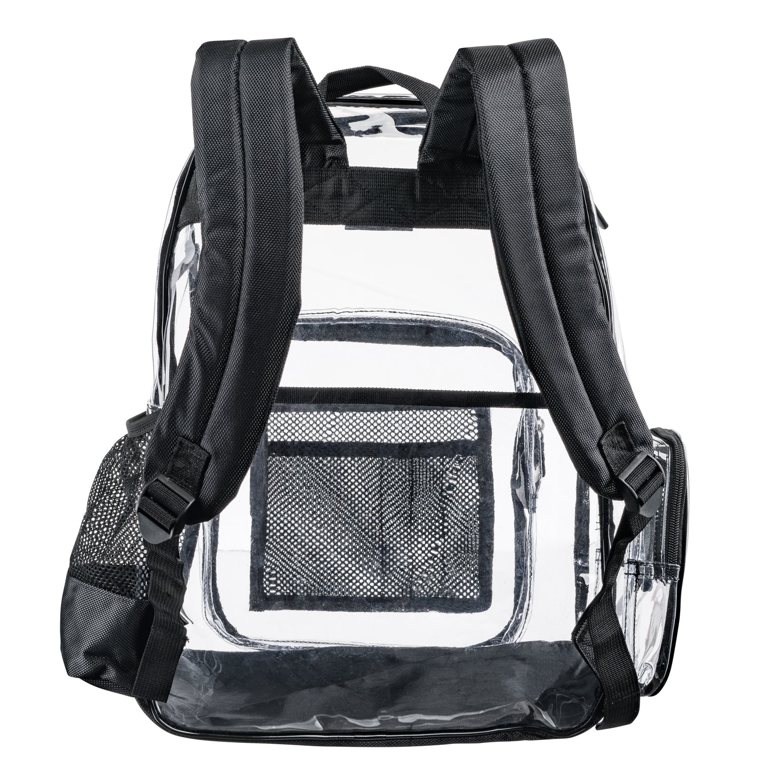 Heavy Duty Clear Backpack With Mesh Organizer (Large)