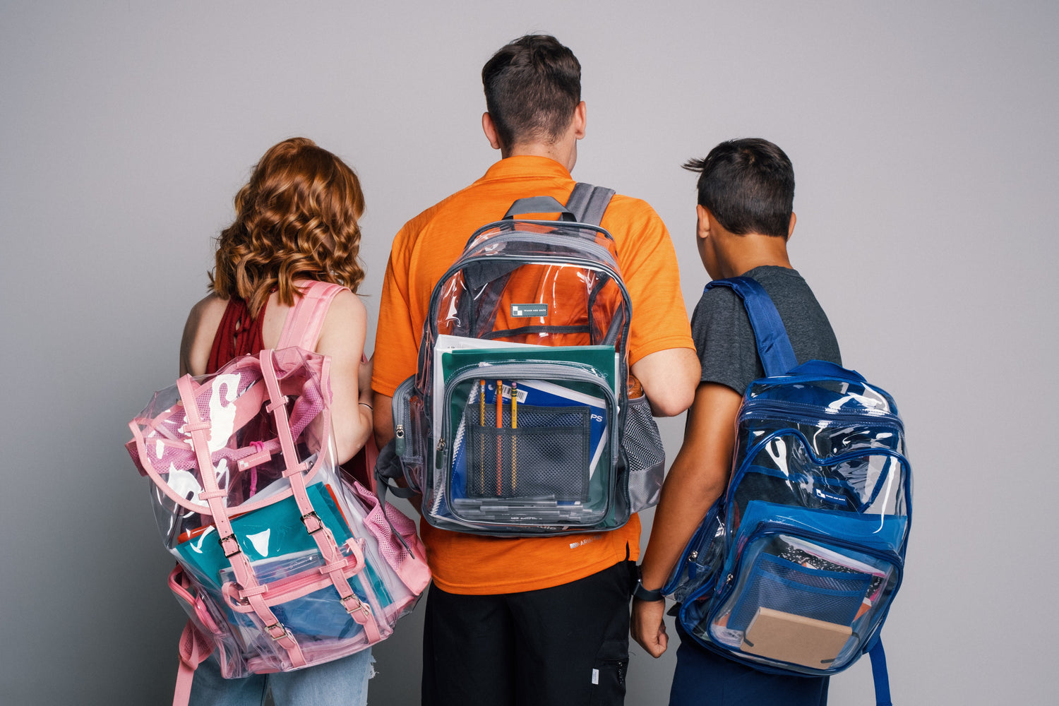 AMERICAN HERITAGE SCHOOL DISTRICT EXCLUSIVE Heavy Duty Clear Backpack With Mesh Organizer (Large)